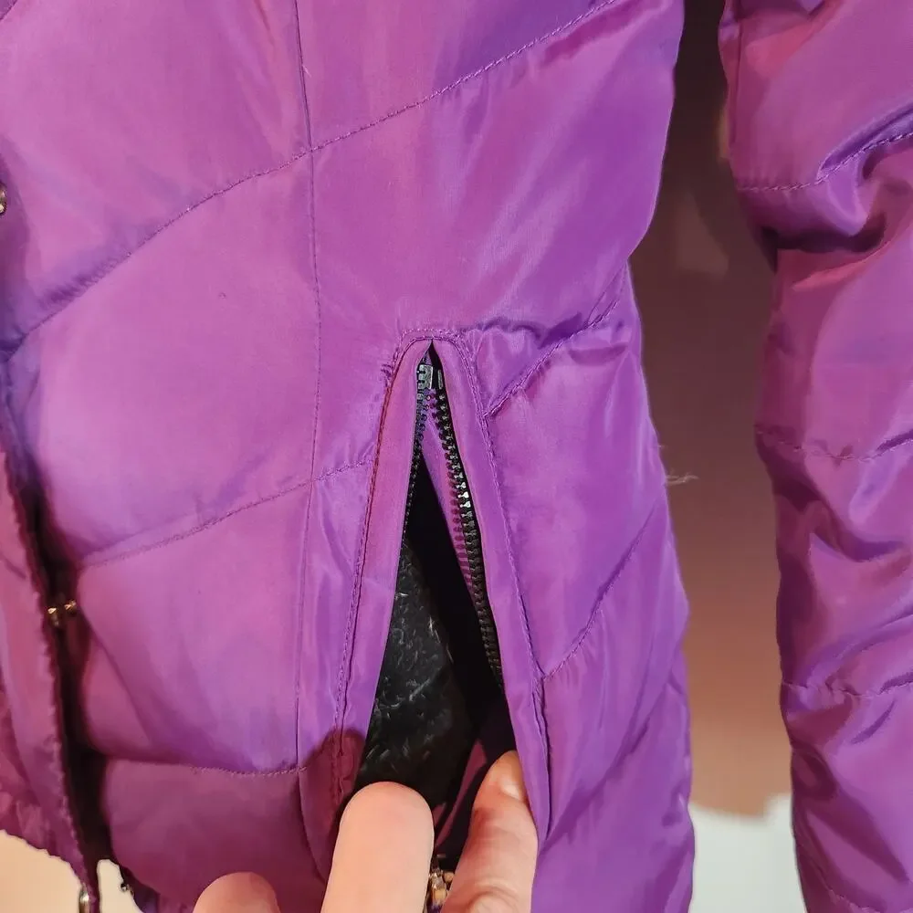 Gerry's‎ Waist Puffer Coat Purple Hooded Jacket Outdoors Outerwear Size Small